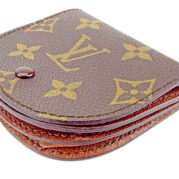 Louis Vuitton Coin Case Monogram PVC ?~ Leather-Authentic USED T9538